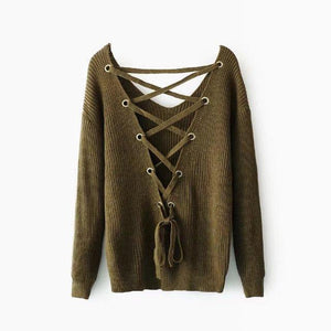 Knit Long Sleeve Backcross Sweater