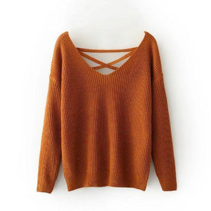 Knit Long Sleeve Backcross Sweater