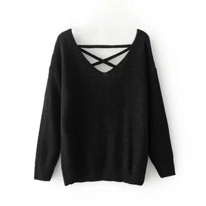 Knit Long Sleeve Backcross Sweater