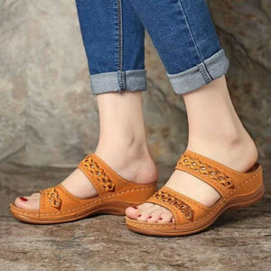 One word sandals women's spring new muffin thick sole slippers