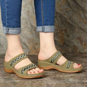 One word sandals women's spring new muffin thick sole slippers