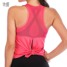 Load image into Gallery viewer, Sports vest split mesh breathable yoga clothing fast drying moisture absorption yoga vest for women
