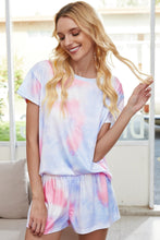 Load image into Gallery viewer, Summer casual print dye gradient star pajamas short-sleeved home suit 2
