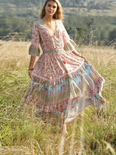 Load image into Gallery viewer, Bohemian Beach Holiday Wind Pleated Print Dress
