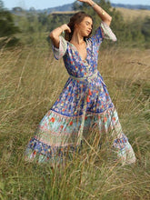 Load image into Gallery viewer, Bohemian Beach Holiday Wind Print Maxi Dress
