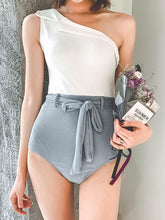 Load image into Gallery viewer, Sexy Swimsuit Female Retro One-shoulder Slimming Conjoined Spa Bikini Swimwear

