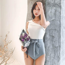Load image into Gallery viewer, Sexy Swimsuit Female Retro One-shoulder Slimming Conjoined Spa Bikini Swimwear
