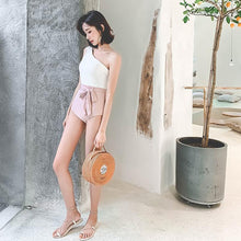Load image into Gallery viewer, Sexy Swimsuit Female Retro One-shoulder Slimming Conjoined Spa Bikini Swimwear
