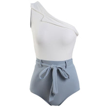 Load image into Gallery viewer, Sexy Swimsuit Female Retro One-shoulder Slimming Conjoined Spa Bikini Swimwear
