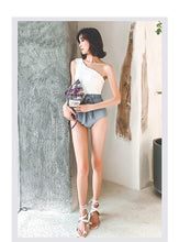 Load image into Gallery viewer, Sexy Swimsuit Female Retro One-shoulder Slimming Conjoined Spa Bikini Swimwear
