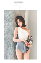 Load image into Gallery viewer, Sexy Swimsuit Female Retro One-shoulder Slimming Conjoined Spa Bikini Swimwear
