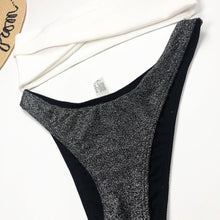 Load image into Gallery viewer, 3 Colors Split Swimsuit Flashing Irregular Bikini Sexy Stitching
