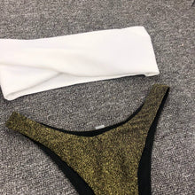 Load image into Gallery viewer, 3 Colors Split Swimsuit Flashing Irregular Bikini Sexy Stitching
