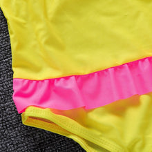 Load image into Gallery viewer, Sexy Lace-up Belly Halter Ruffled One-piece Bikini Swimsuit
