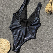 Load image into Gallery viewer, Split Swimsuit Sparkling Sexy Leather Bikini
