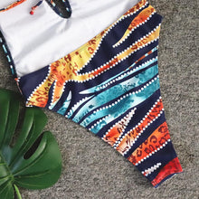 Load image into Gallery viewer, Sexy Leopard Print Bikini One-piece Swimsuit Deep V Strap Female
