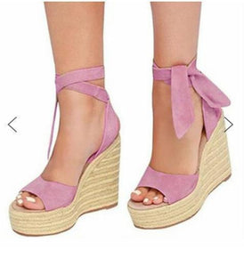 Sexy peep Toe Platform Wedge Woman Summer Rope High Heels Sandals