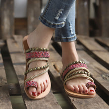 Load image into Gallery viewer, Boho Beach National Style New Large Size Flat with Women Sandals
