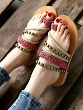 Load image into Gallery viewer, Boho Beach National Style New Large Size Flat with Women Sandals
