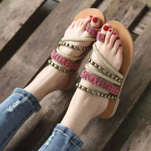 Load image into Gallery viewer, Boho Beach National Style New Large Size Flat with Women Sandals
