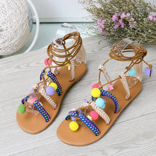 Load image into Gallery viewer, Bohemian Flat Bottom Non-slip Versatile Sandals with Large Size Retro Sandals
