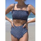 Siamese Printed Waist Sexy Strap Triangle Bikini