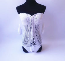 Load image into Gallery viewer, One Shoulder Sexy Hollow Crochet Solid Color One-piece Swimsuit Bikini
