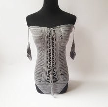 Load image into Gallery viewer, One Shoulder Sexy Hollow Crochet Solid Color One-piece Swimsuit Bikini
