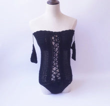 Load image into Gallery viewer, One Shoulder Sexy Hollow Crochet Solid Color One-piece Swimsuit Bikini
