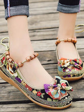 Load image into Gallery viewer, Beaded Ethnic Style Retro Bandage Embroidered Cloth Shoes
