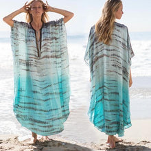 Load image into Gallery viewer, Beach Robes Seaside Vacation Blouse Cover Up Maxi Dress
