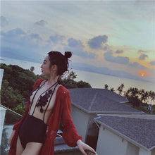 Load image into Gallery viewer, Lace Perspective Sexy Mesh Beach Swimsuit
