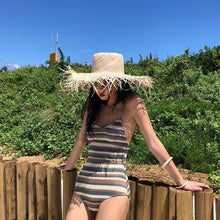 Load image into Gallery viewer, Striped Skinny Beach One-piece Swimsuit
