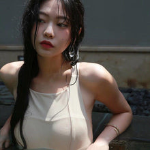 Load image into Gallery viewer, Sexy Solid Color Halter Beach One-piece Swimsuit
