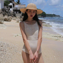 Load image into Gallery viewer, Sexy Solid Color Halter Beach One-piece Swimsuit
