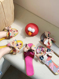 Sandals and Slippers Bow Flat H Slippers
