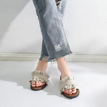 Load image into Gallery viewer, Fungus Lace Slippers Female Small Fresh Flat Sandals and Slippers
