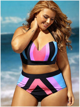 Load image into Gallery viewer, Sexy Bikini Print High Waist Sling Large Size Split Swimsuit
