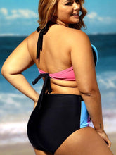 Load image into Gallery viewer, Sexy Bikini Print High Waist Sling Large Size Split Swimsuit

