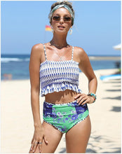 Load image into Gallery viewer, High Waist Covered Belly Slim Printed Bikini
