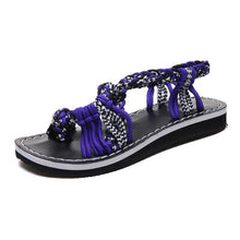 Load image into Gallery viewer, Color Matching Knot Beach Sandals Toe Sandals
