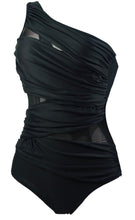 Load image into Gallery viewer, Sexy Black One-shoulder One-piece Swimsuit
