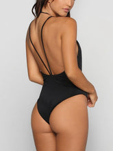 Load image into Gallery viewer, Sexy Black One Piece Strappy Swimsuit
