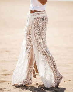 Sexy High-waist Lace Openwork Perspective Pants