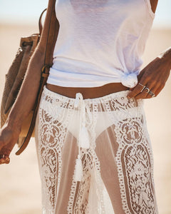 Sexy High-waist Lace Openwork Perspective Pants