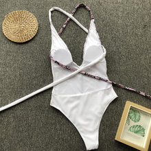 Load image into Gallery viewer, Leopard Lace-up One-piece Swimsuit
