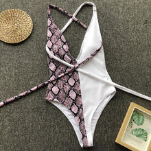 Load image into Gallery viewer, Leopard Lace-up One-piece Swimsuit
