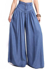 Load image into Gallery viewer, Simple Solid Color Big Hem Wide Leg Bottom Casual Pants
