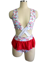 Load image into Gallery viewer, Ruffled Siamese Sexy Floral Swimsuit
