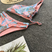 Load image into Gallery viewer, One Shoulder Straps Painted Print Sexy Bikini
